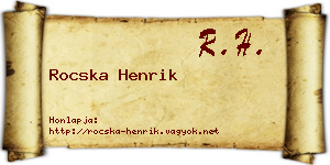 Rocska Henrik névjegykártya